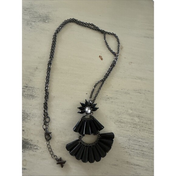 Black And Rhinestone Necklace - Picture 1 of 5